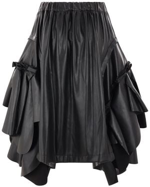 Comme des Garçons Pleat-Detailing Midi Skirt - Black