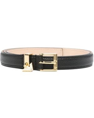 Emporio Armani Eagle ロゴチャーム レザーベルト - ホワイト