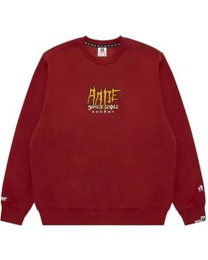 Aape By A Bathing Ape Logo Crew-Neck Sweatshirt - Red