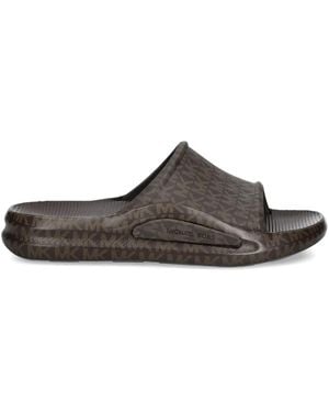 Michael Kors Claquettes Griffin - Marron