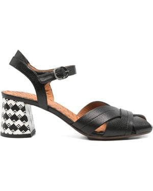 Chie Mihara Woven Geometric Heel Sandals - White