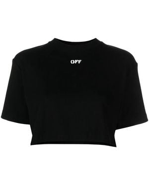 Off-White c/o Virgil Abloh Cropped T-Shirt With Logo - Black
