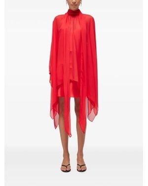 Blugirl Blumarine Georgette Sheer Mini Dress - Red