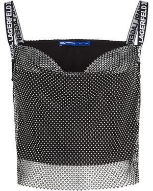KARL LAGERFELD Chainmail Top - Black