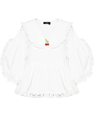 ANOUKI Blouse À Volants - Blanc