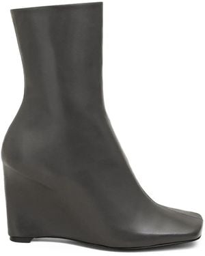 Ami Paris 90Mm Two-Tone Leather Ankle Boots - Black