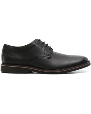 Clarks Atticus Ltlace Leather Derby Shoes - Black