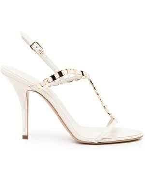 Ferragamo 100Mm Mini Vara Sandals - White