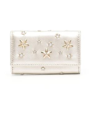 Jimmy Choo Llavero con detalles de cristal - Blanco