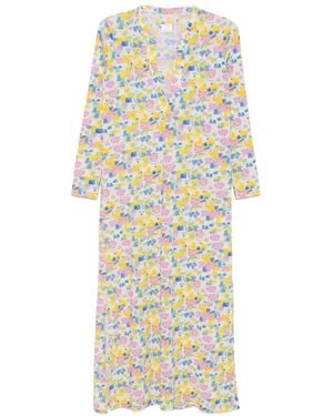 Caliban Floral-Print Long-Sleeve Dress - White