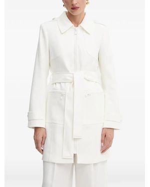 Morgan Zip Belt Coat - White