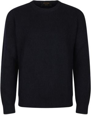 Gran Sasso Ribbed Crew-Neck Jumper - Blue