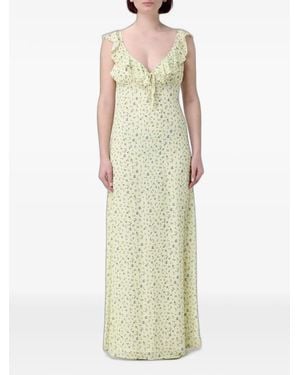 Mar De Margaritas Cecilia Floral-Print Ruffled Maxi Dress - White