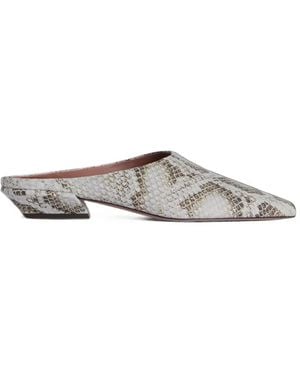 Paris Texas Belle Snakeskin-Effect Mules - White