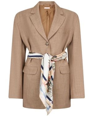 Liu Jo Scarf Blazer - Natural