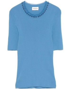 P.A.R.O.S.H. Bead-Embellished T-Shirt - Blue