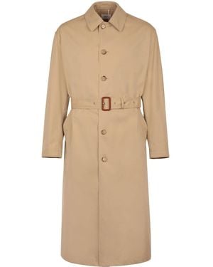 Bally Belted Single-Breasted Trench Coat - Natural