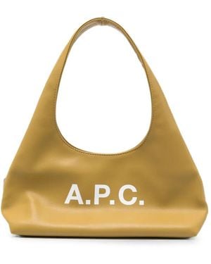 A.P.C. Logo-Print Tote Bag - Metallic