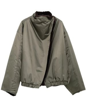 Frankie Shop Vera Faux-Fur Elasticated-Hem Jacket - Green