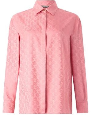Roberto Cavalli Monogram-Print Long-Sleeve Shirt - Pink