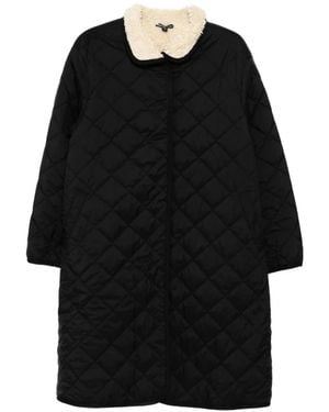 James Perse Shearling-Collar Quilted Coat - Black