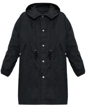 Comme des Garçons Drawstring Hooded Parka - Black