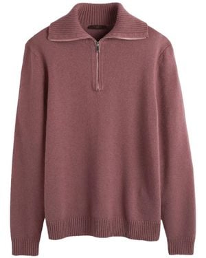 Slowear Half-Zip Cashmere Jumper - Purple