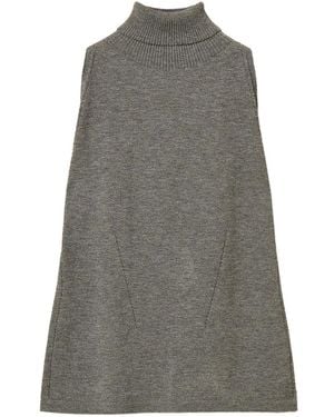 Twinset Turtleneck Knit Top - Gray
