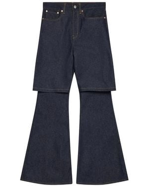 Junya Watanabe Vaqueros Acampanados A Capas - Azul