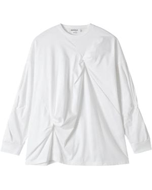 Enfold Twisted Long-Sleeved T-Shirt - White