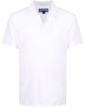 Vilebrequin Open-Collar Linen Polo Shirt - White