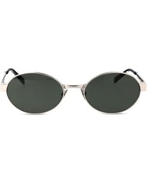 Saint Laurent Occhiali Da Sole Ovali - Grigio