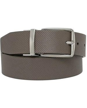 Marc O' Polo Reversible Textured-Leather Belt - Grey