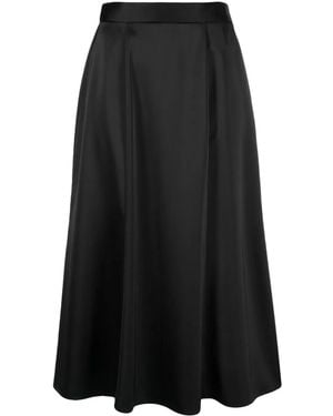 Roberto Collina A-Line Satin Midi Skirt - Black
