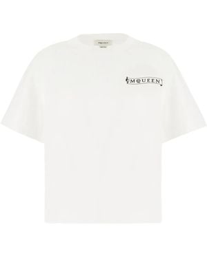 McQueen Banner logo-print T-shirt - Blanco