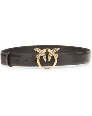 Pinko Love Birds Leather Belt - White