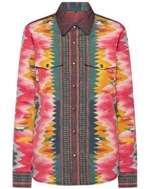 Pierre Louis Mascia Integmosfre Zigzag-Pattern Long-Sleeve Shirt - Pink
