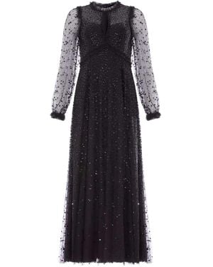 Needle & Thread Sequin-embellishment Long-sleeve Maxi Dress - Black