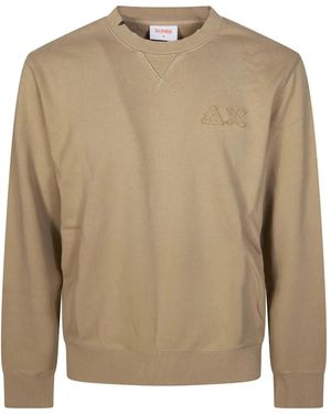Sun 68 Appliqué Crew Neck Sweatshirt - Natural