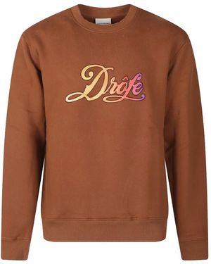Drole de Monsieur Drôle Dégradé Logo-Embroidered Crew-Neck Jumper - Brown