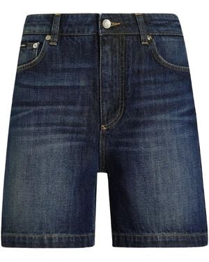 Dolce & Gabbana Logo-Plaque Shorts - Blue