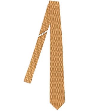 Ferragamo Corbata en jacquard - Blanco