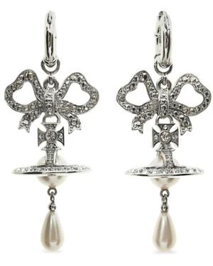 Vivienne Westwood Pendientes Rigoberta Con Lazo - Blanco
