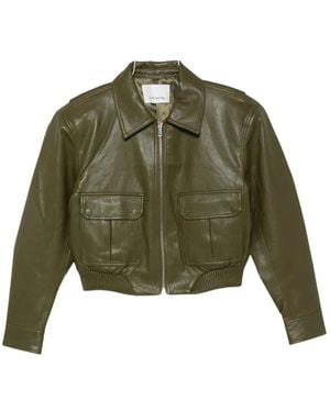 Frankie Shop Veste Val À Coupe Crop - Green