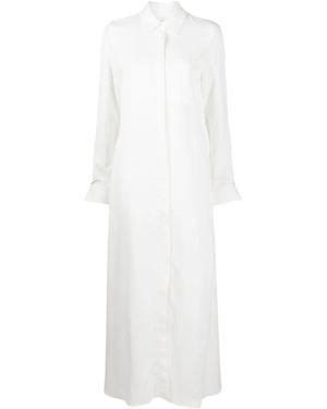 Twp Long-Sleeve Maxi Shirt Dress - White