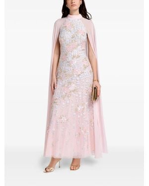 Needle & Thread Floral-Print Embellished Midi Dress - Pink
