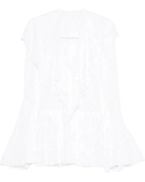 Norma Kamali Robe Courte À Volants - Blanc