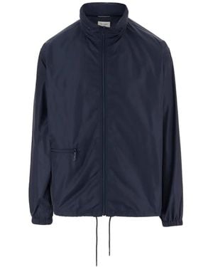 Saint Laurent High-Collar Zip Jacket - Blue
