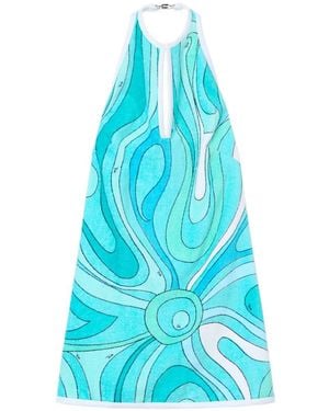 PUCCI Marmo-Print Terry Dress - Blue