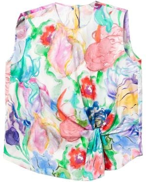 JNBY Blusa Con Motivo Floral - Blanco